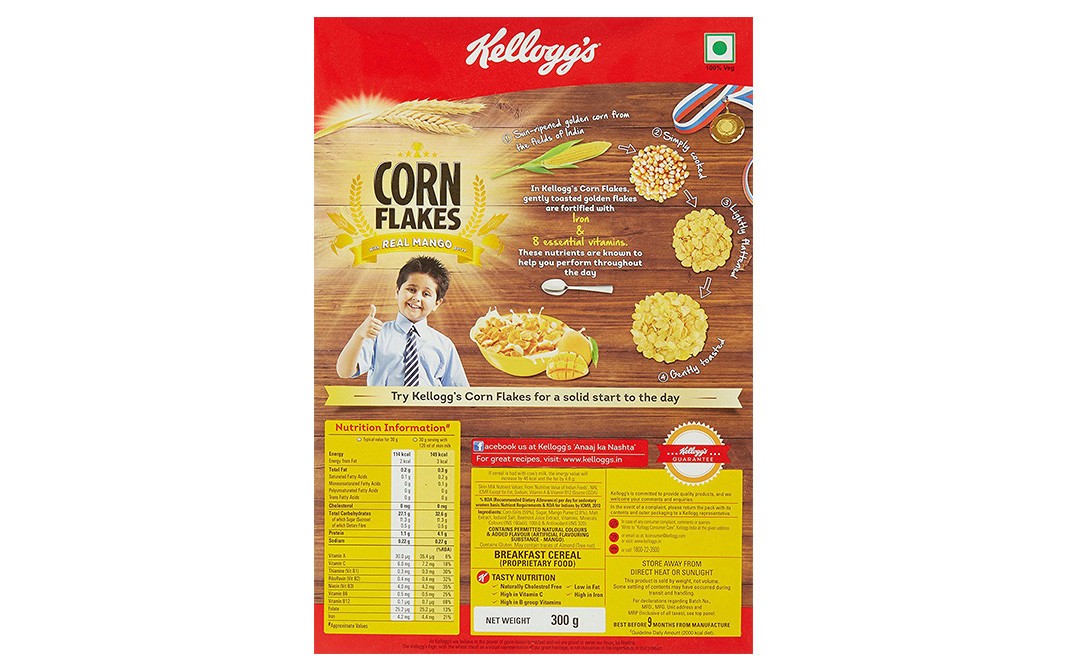 Kellogg's Corn Flakes with Real Mango Puree   Box  300 grams